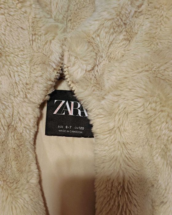 Jachetă fete blăniță Zara 6-7 ani Ivory