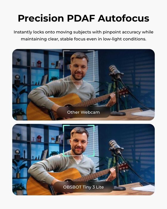 OBSBOT Tiny 3 Lite AI-Powered Spatial Audio 4K Webcam