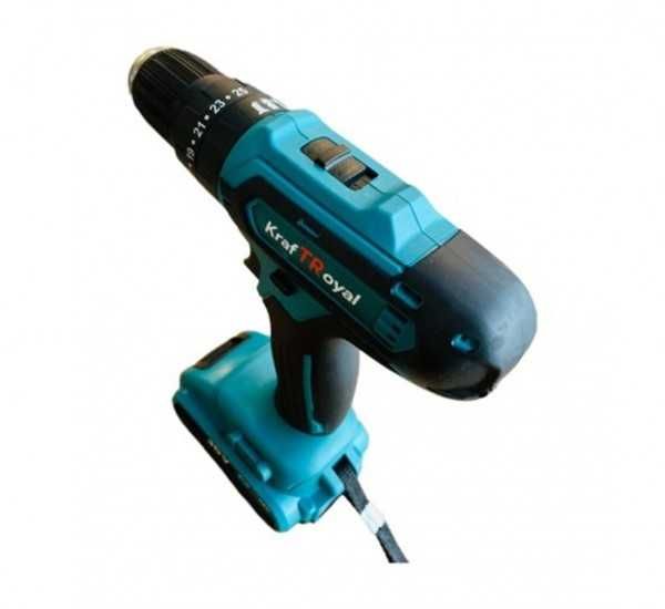 Акумулаторен ударен винтоверт KraftRoyal 36V 2 батерии куфар, 25 части