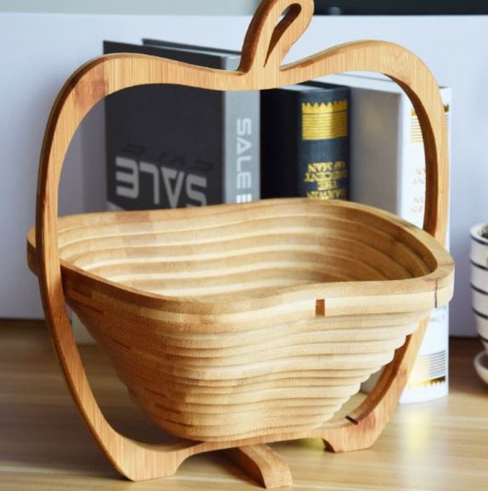 Сгъваема фруктиера за плодове и зеленчуци Бамбукова