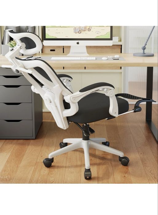 Scaun Ergonomic si Reglabil Premium, Alb/Negru