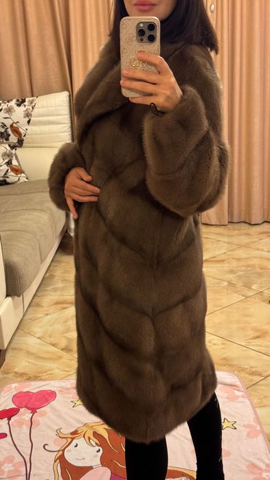 # 109 Палто от норка.Визон.Естествена кожа с косъм.