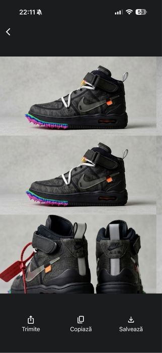 Off-White x Nike Air Force 1 Mid 'Black' - Nou, Deadstock, Full Box
