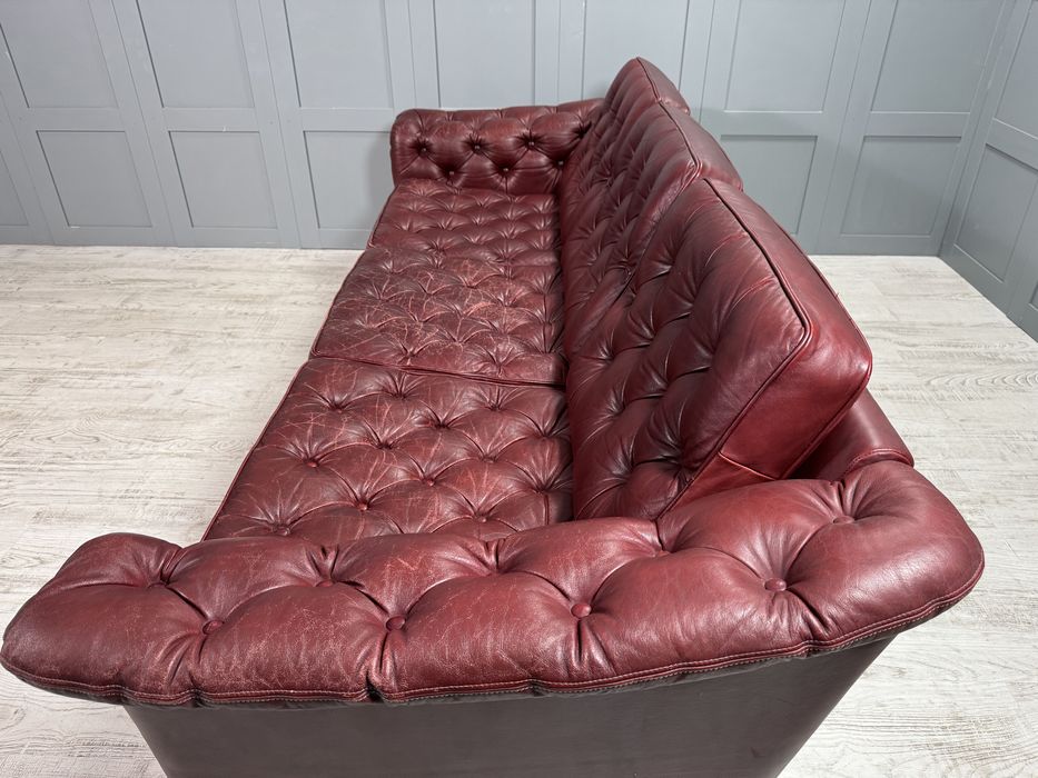 Винтидж диван 3-ка естествена кожа Р473