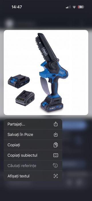 Ferăstrău cu doi acumulatori