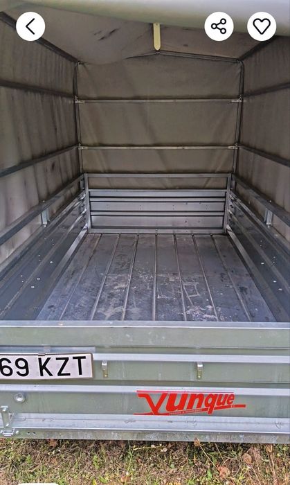Vând remorcă auto. 750 kg,cu frână de mână și frână de inerție, cu prelată, 2.50 l1. 40 l, 1.40 î. An  fabricație 2025.