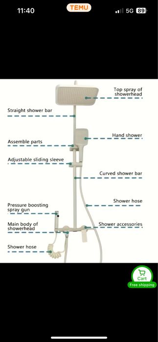 Shower set new, just open box