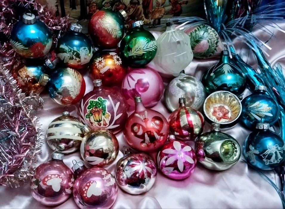 елочные игрушки СССР  стеклянные