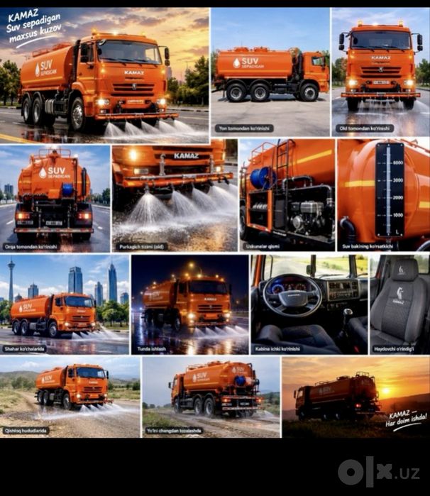 Водавоз хизиати 10 Tona 24/7 suv bilan barcha ishgizni