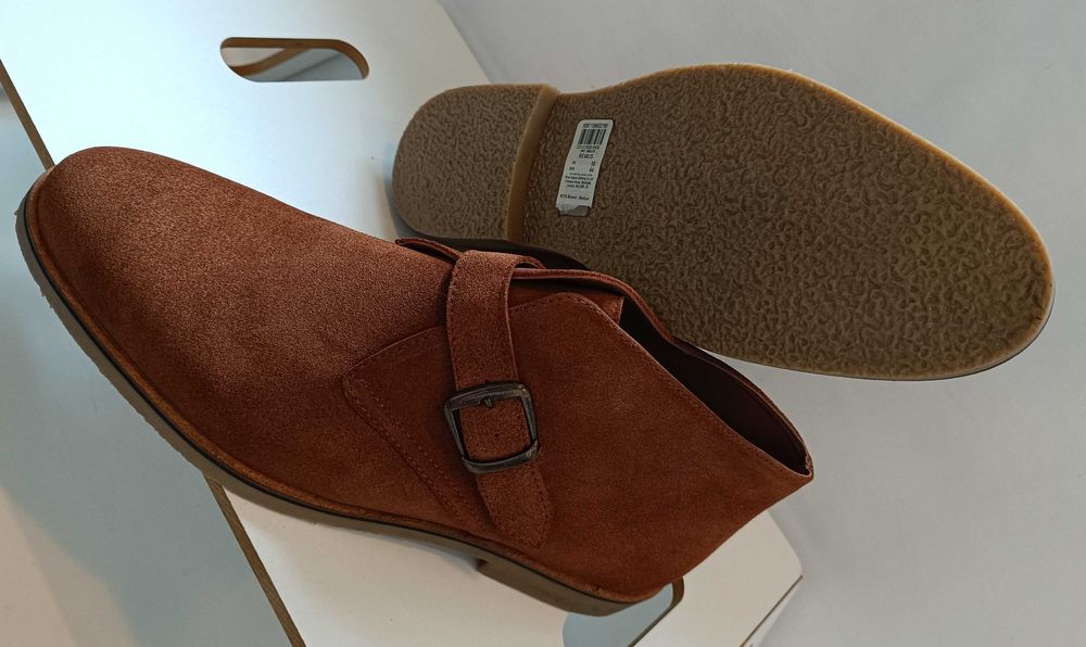 Ghete ankle monk 44 premium R. Island NOI piele naturala moale