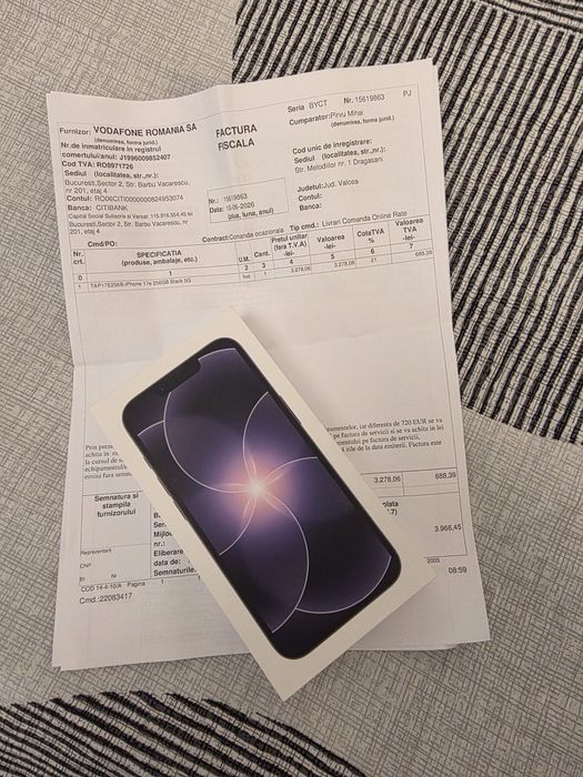 Iphone 17e 5G Black 256Gb NOU Sigilat Factura 2 ANI GARANTIE