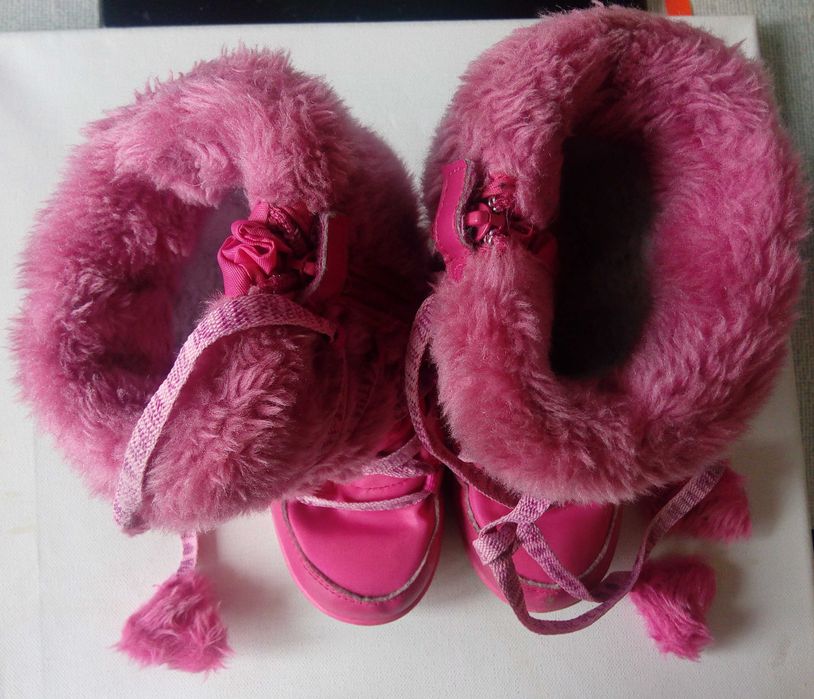 Детски ботуши апрески розови за момиче зимни боти момичешки