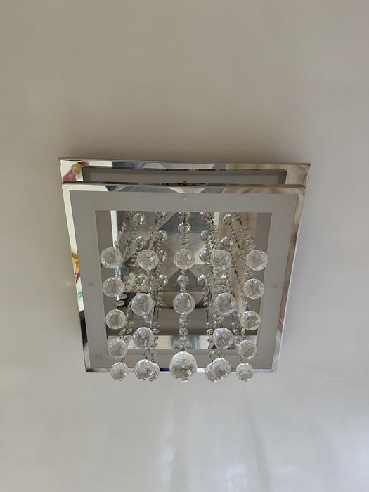 LED плафониера Dorian 18W/1350 LM Плафон 45х45 с кристали Хром