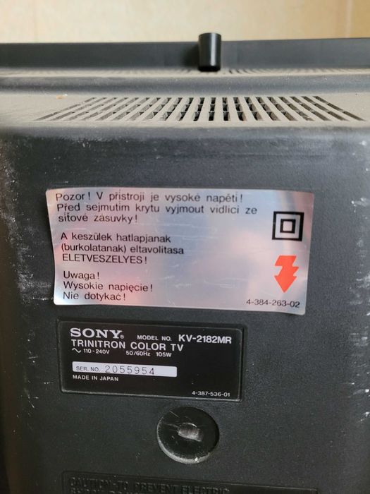 Телевизор Sony стар с електроннлъчева тръба – не работи