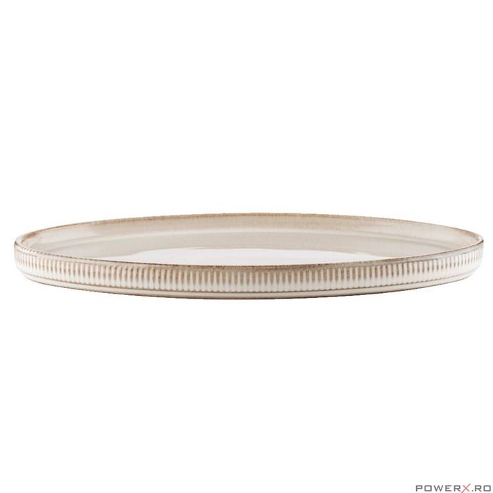 Platou oval din ceramica crem, 32x18cm, Evia calitate superioara,