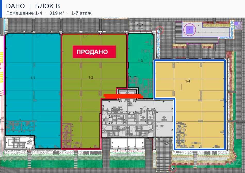 Коммерческое помещение 410 м² на 1 этаже | ЖК DAHO, центр Ташкента