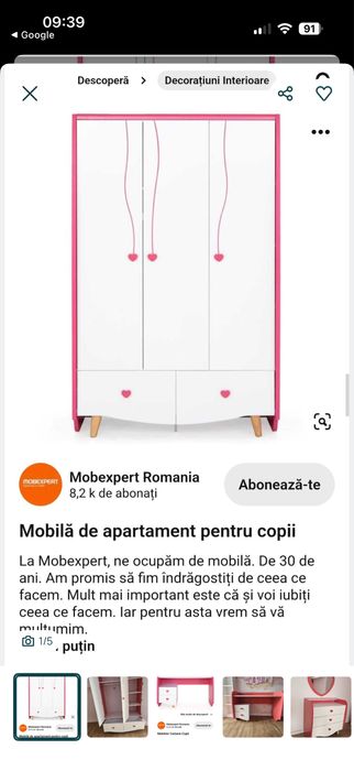 Dormitor complet fetite