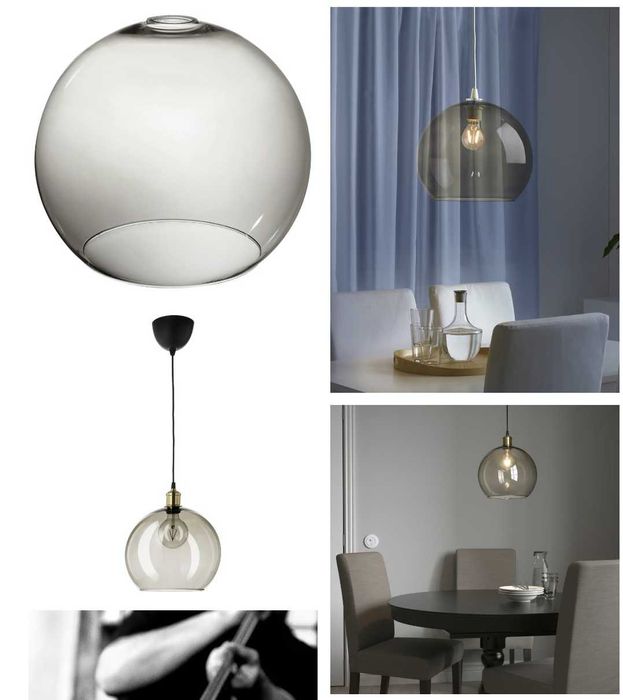 Ikea JAKOBSBYN Abajur lustră, fumuriu, 30 cm