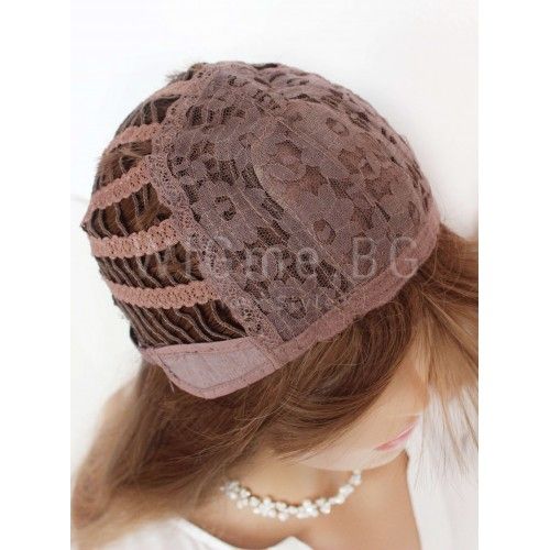 Дълга светлокестенява омбре перука на вълни с бретон Софи