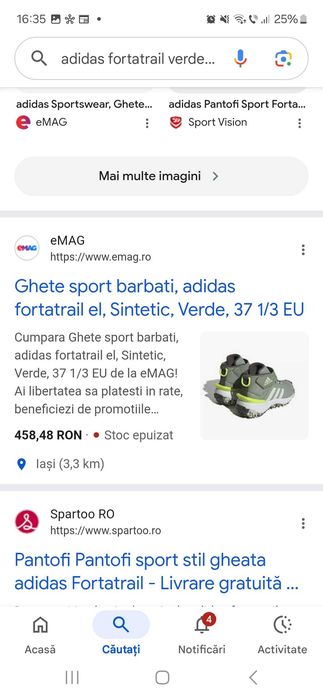 Ghete Adidas FortaTrail Traxion copii, mărime 35, stare excelentă