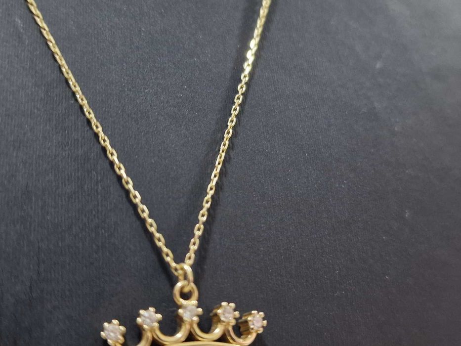 Дамски златен синджир / сърце-корона / 14К 585 / 3,40 гр.