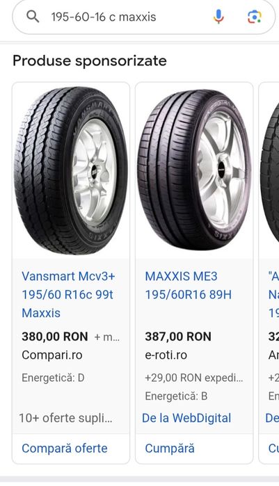 Set 4 Anvelope 195-60-16 C. cu DOT 2020 stare ca NOI