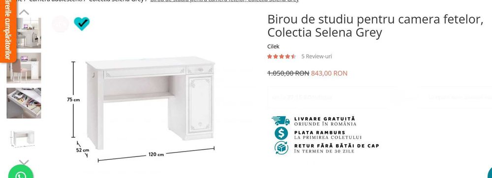 Birou pentru camera de fete