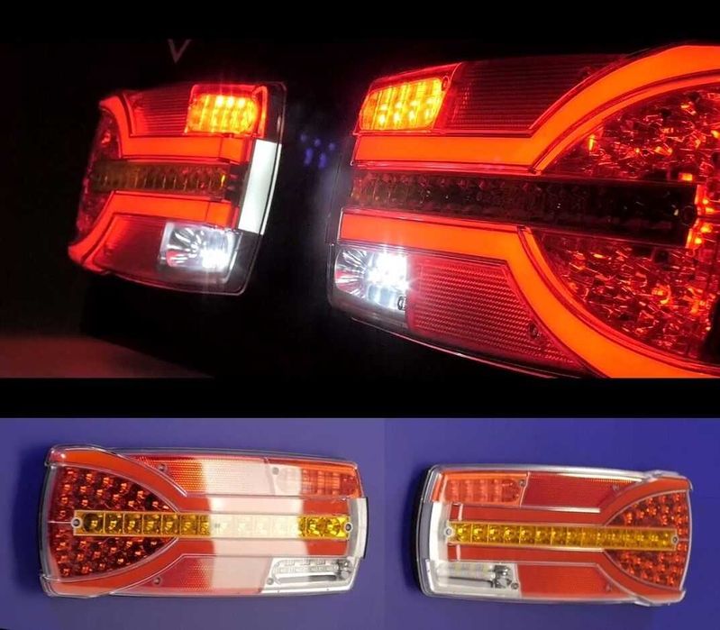 1 бр. стопове стоп ЛЕД LED с динамичен мигач и неон 12-24V, Полша