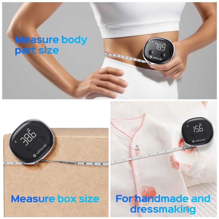 Lepulse Smart Body Roleta, Bluetooth измервателна лента за измерване на тялото, LED дисплей