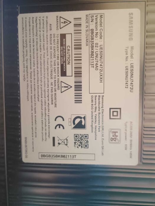 de vanzare pentru piese ,cu telecomanda,TV Samsunt 4K Ultra Hd