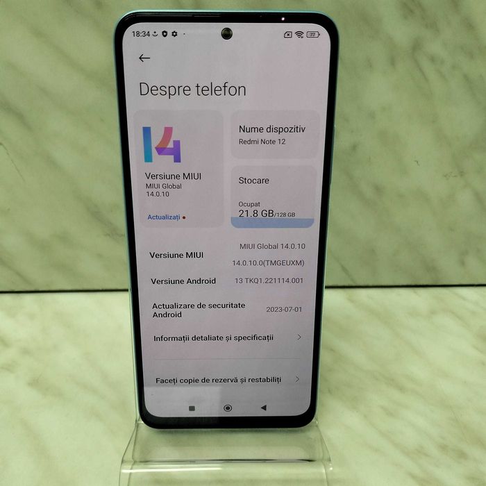 Telefon Xiaomi Redmi Note 12 128GB Albastru Zeus Amanet Rahova