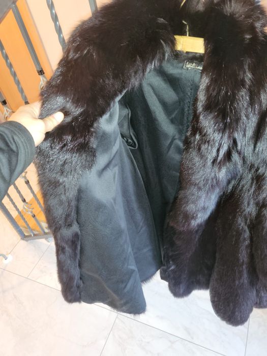 Haină lungă din blană naturală (Raton / Vulpe), stare impecabilă Premium