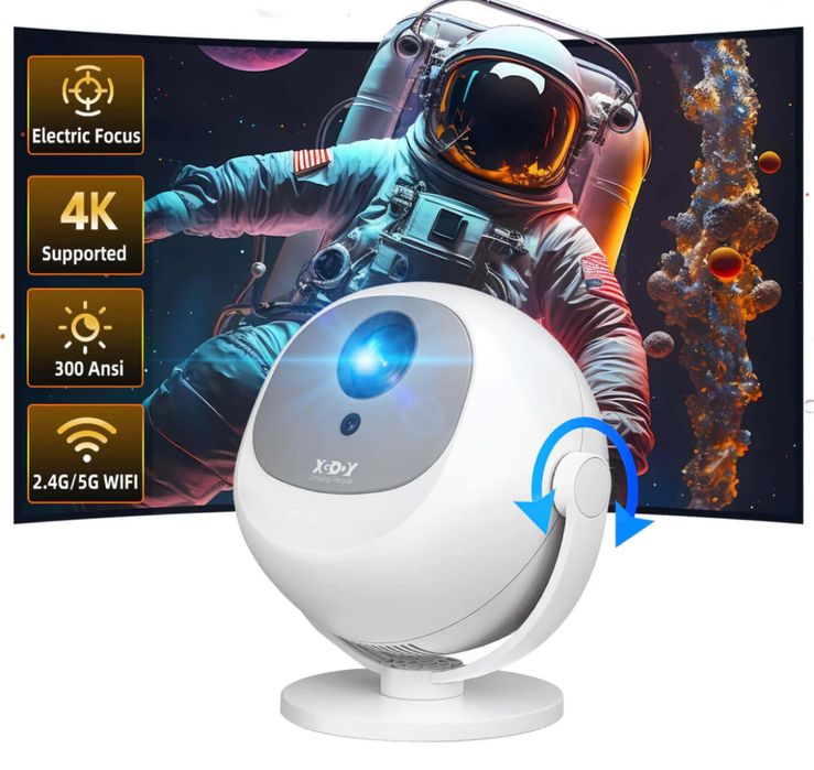 XGODY A2 Gimbal преносим проектор Android 11 WiFi6 Bluetooth