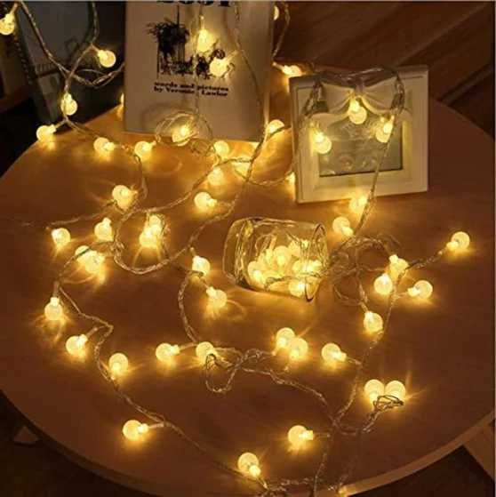 ЛЕД светлинна верига 15 метра с дистанционно на ток, външни