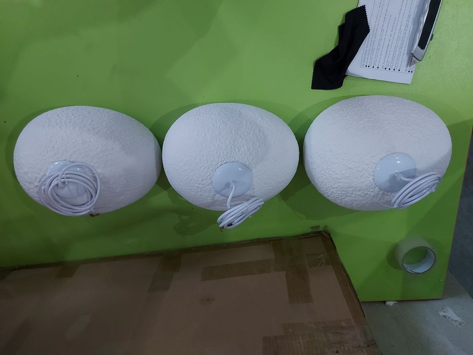 Бял модерен полилей висяща облак 3 каменен скандинавски  Wabi-sabi