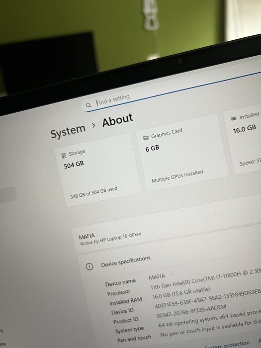 HP Victus 16 Геймърски Лаптоп RTX 3060