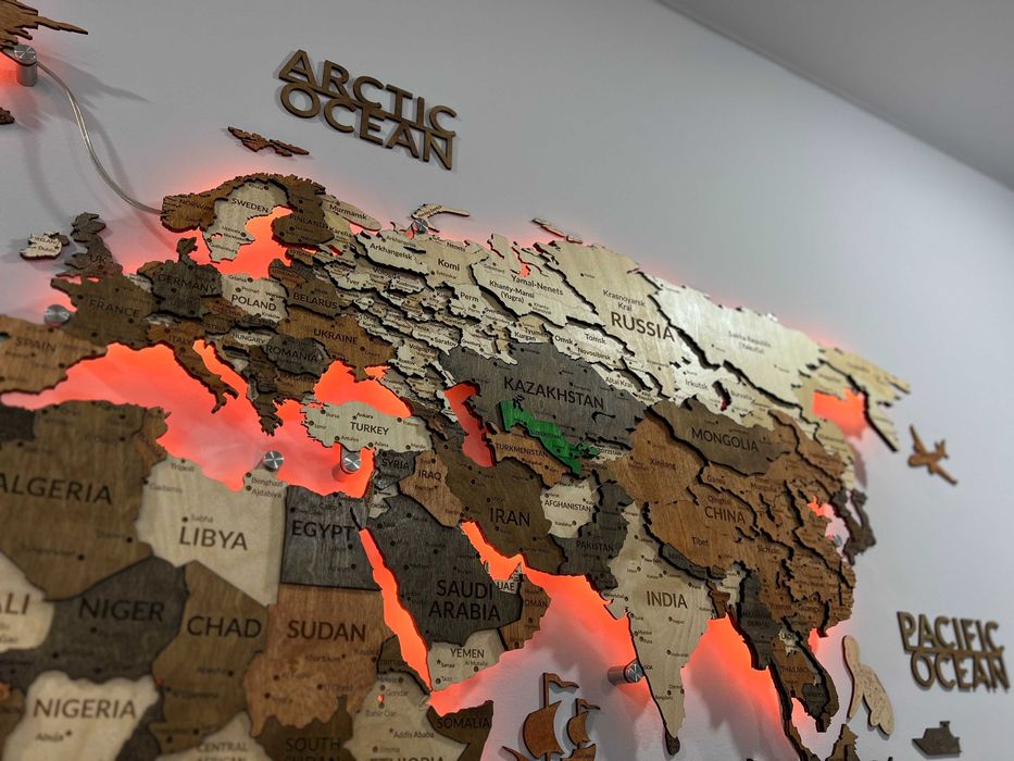 3d karta, 3d karta mira, 3д карта мира, 3D Yog‘och Dunyo Xaritalari