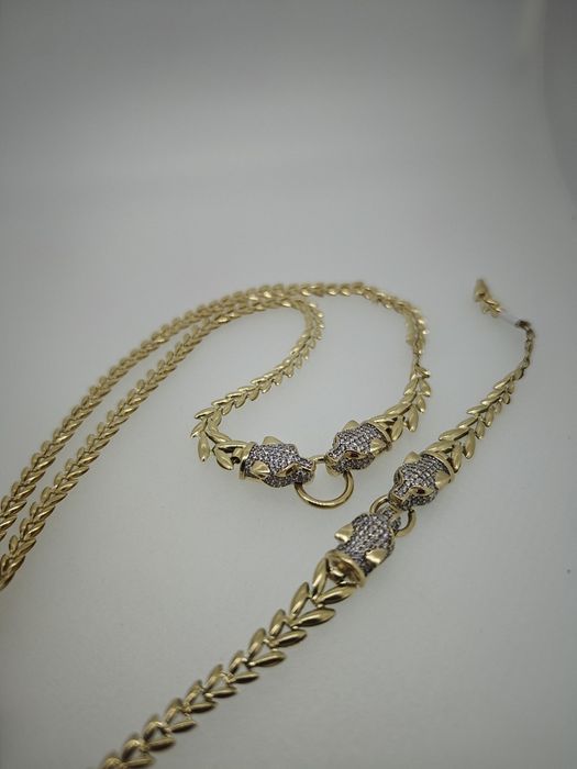 Set lanț și brățară aur 14k (r)