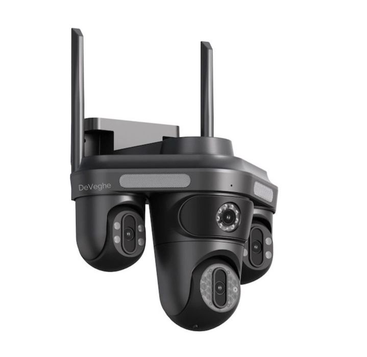 Camera Supraveghere Exterior  Cvadruplă Wireless, 4Lentile,Wifi, Alarm