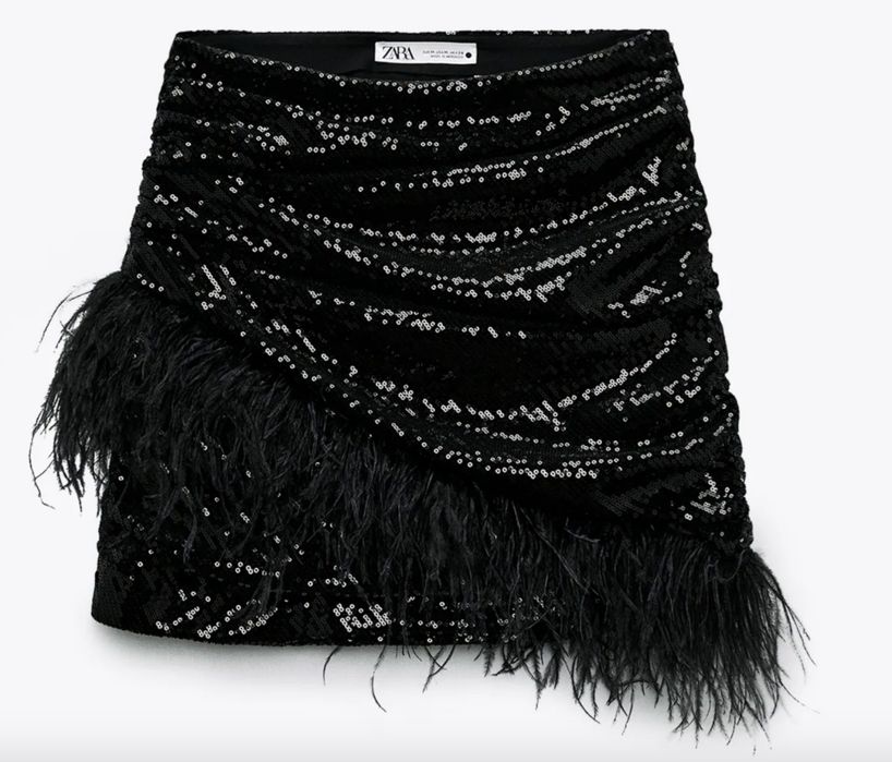 Комплект с пайети и пера ZARA