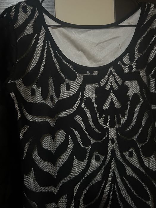 Rochie S/M crem cu negru