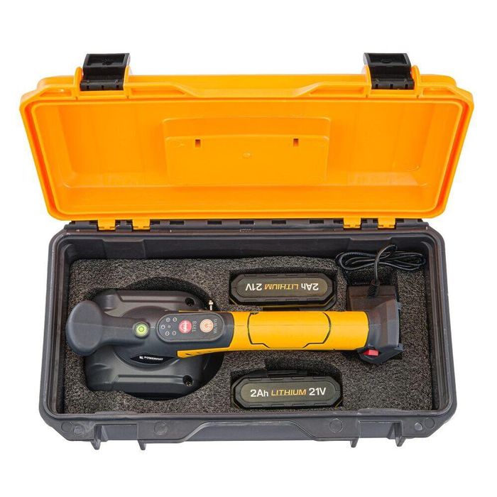 Ventuză vibratoare pentru plăci, 130mm, baterie 2x 2Ah, Powermat