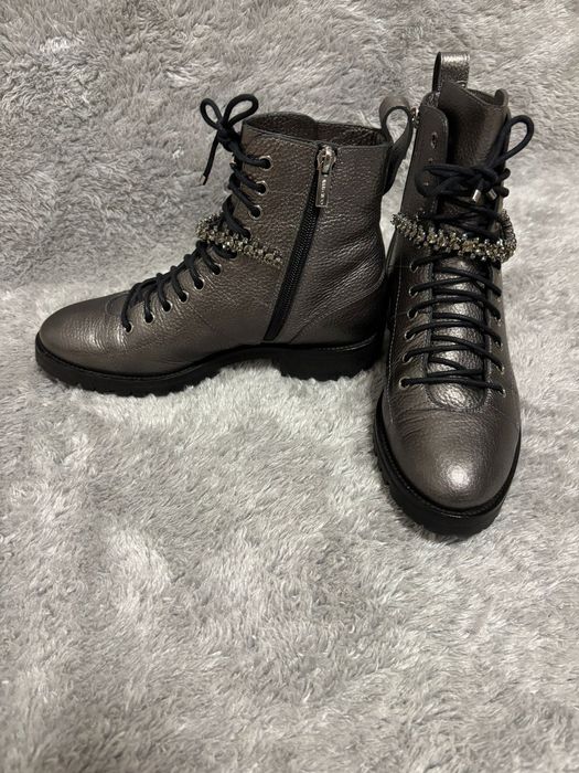 Jimmy Choo ghete combat cristale piele metalizată, ca noi
