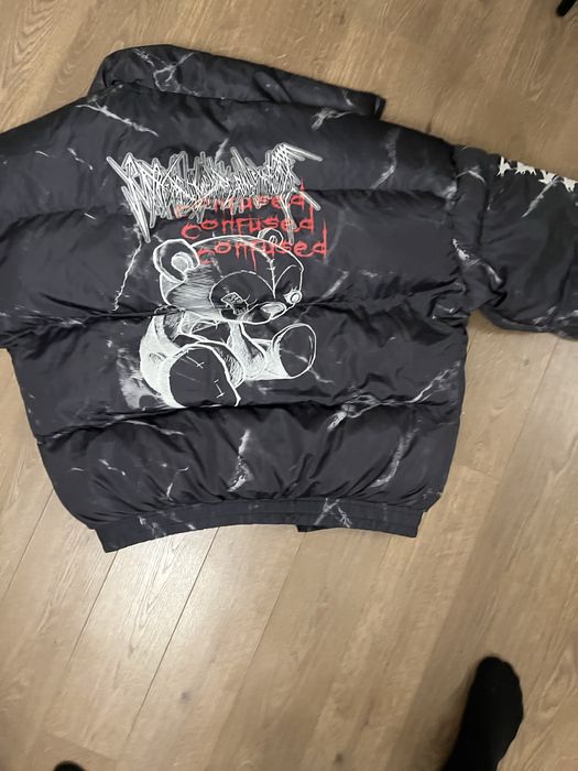 Пуховик с принтом