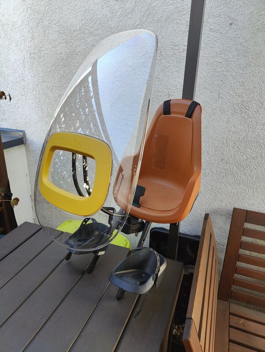 Scaun frontal de bicicletă+parbriz Bobike mini 9-15 kg