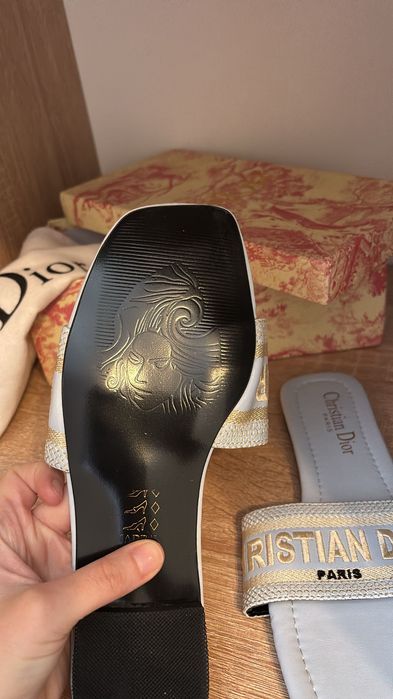 Papuci Christian Dior bleu