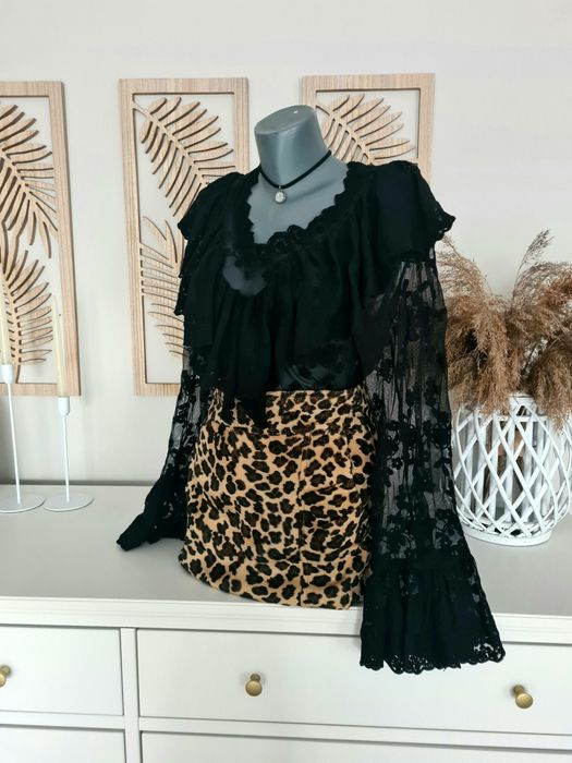 Fusta talie inalta animal print