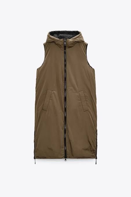 Двулицев елек с качулка Зара