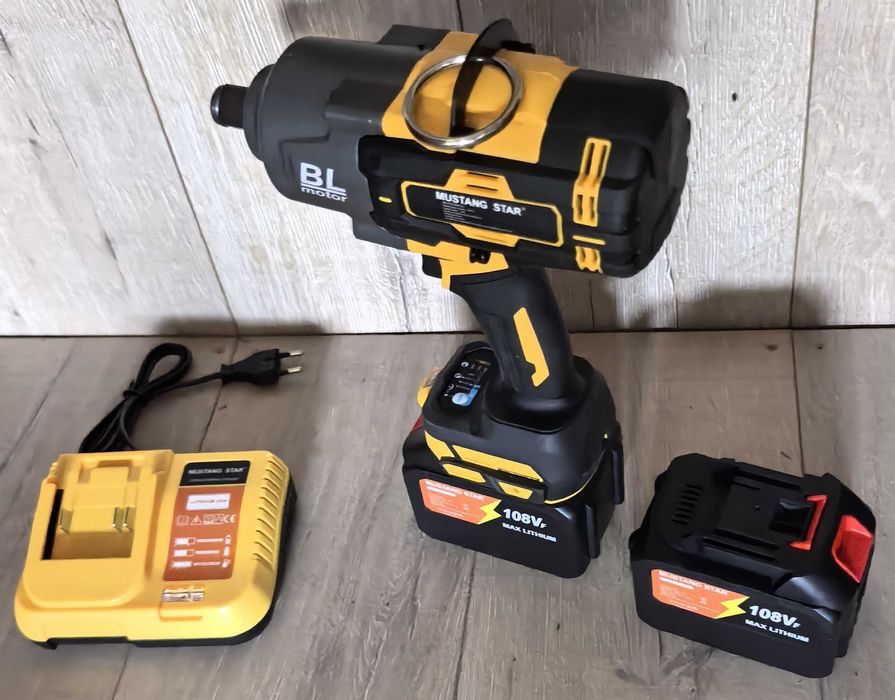 Cheie impact Brushless Mustang Star 2000Nm, 2 acumulatori, 3/4