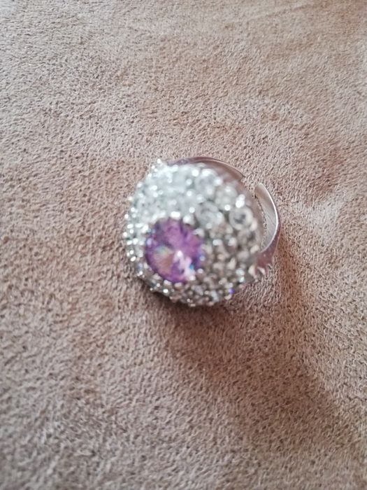 Сребърни обеци с пръстен